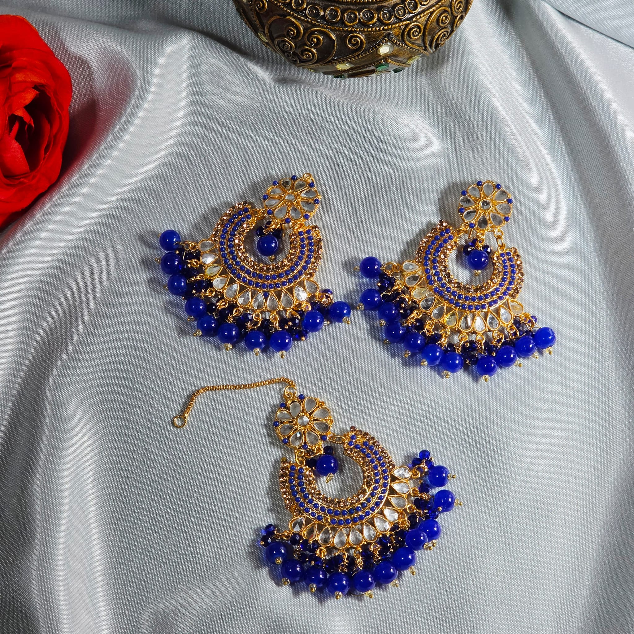 Ink Blue Kundan