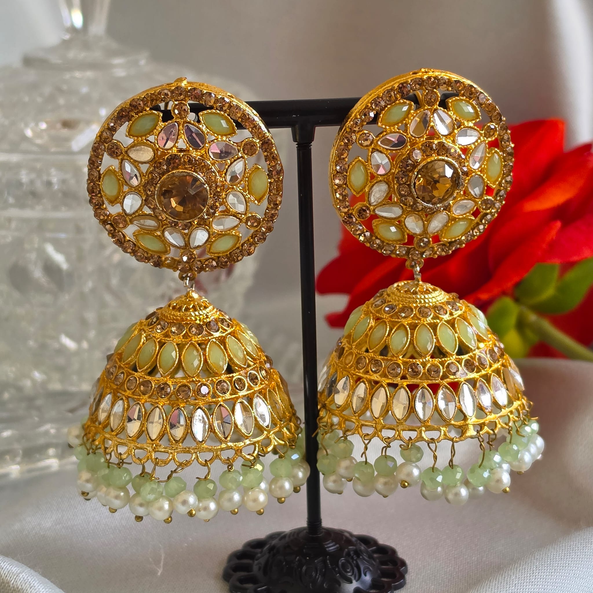 Mint Green Jhumkas